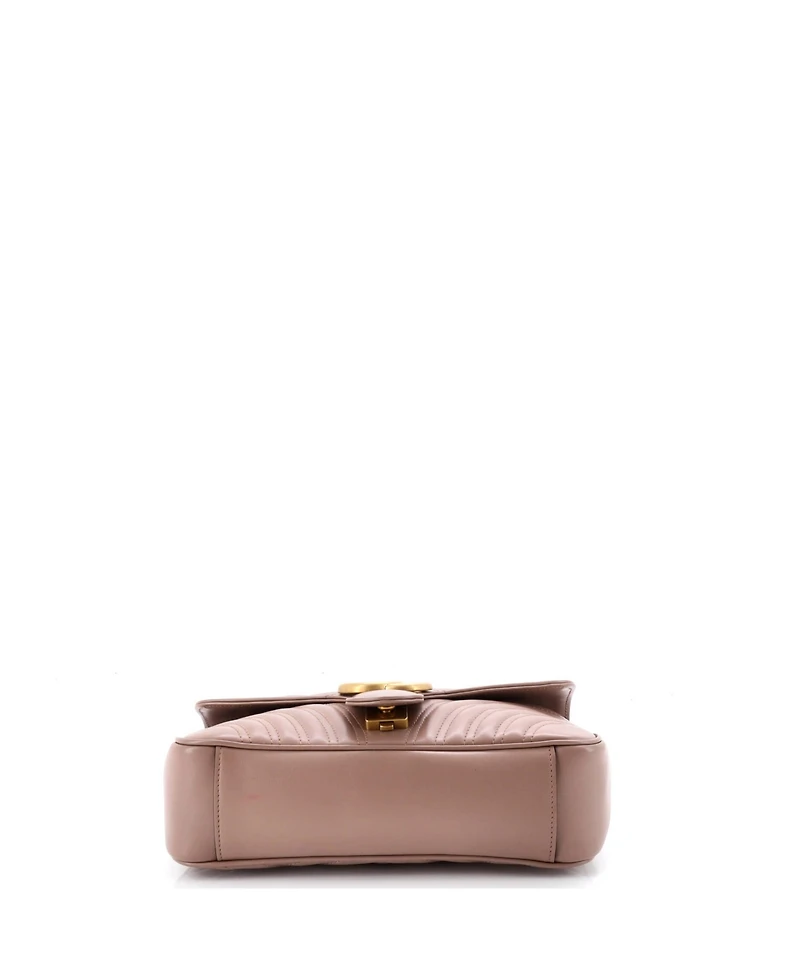 Pre-Owned Gucci Medium Gg Marmont Flap Bag Matelasse Leather