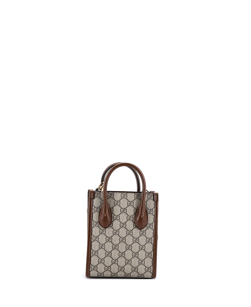 Pre-Owned Gucci Mini Interlocking G Patch Tote Gg Coated Canvas