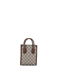 Pre-Owned Gucci Mini Interlocking G Patch Tote Gg Coated Canvas