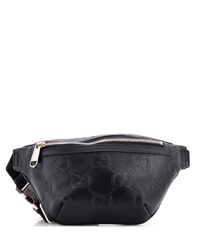 Pre-Owned Gucci Small Belt Bag Gg Embossed Perforated Leather