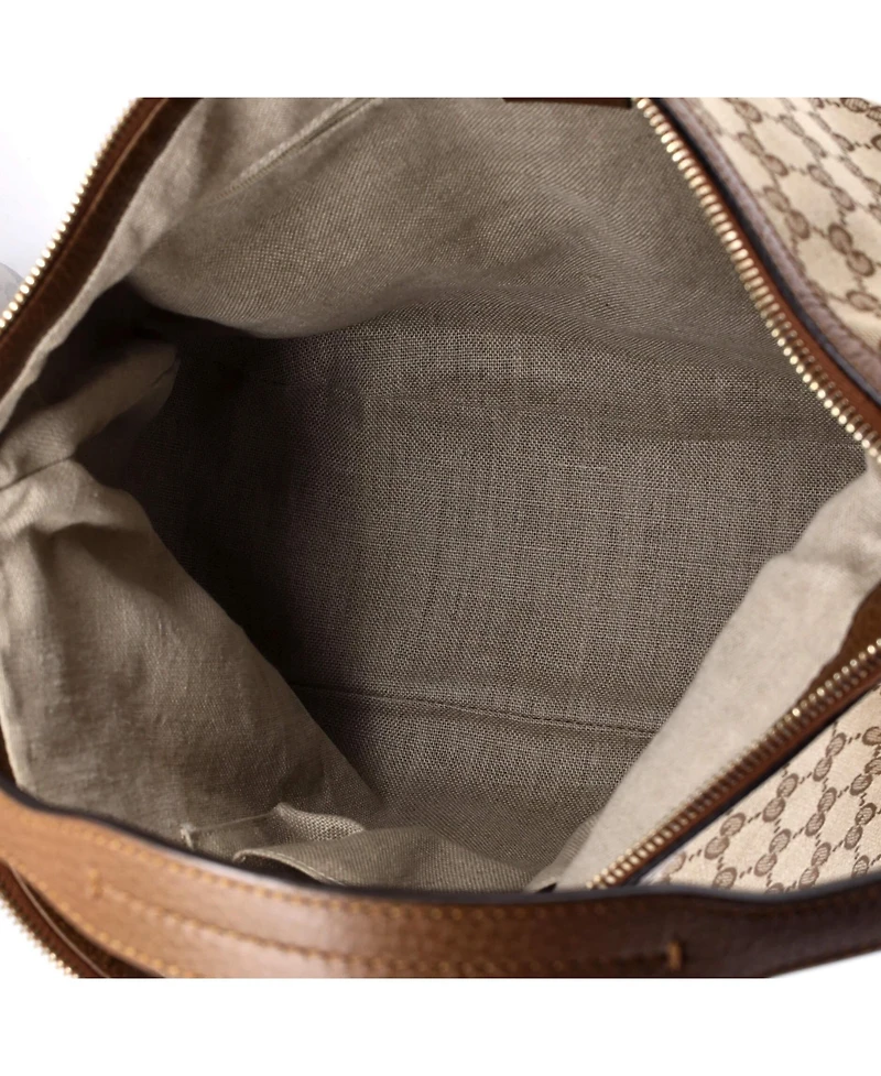 Pre-Owned Gucci Large Bree Hobo Gg Canvas with Leather