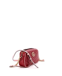 Pre-Owned Gucci Small Gg Marmont Shoulder Bag Diagonal Quilted Leather