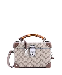 Pre-Owned Gucci Bamboo Globe-Trotter Vanity Case Gg Coated Canvas