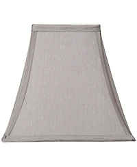 Springcrest Pewter Small Square Lamp Shade 5.25" Top 10" Bottom 9.5" High (Spider) Replacement with Harp and Finial