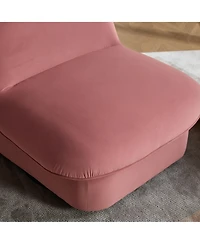 Boyel Living Swivel Accent Chair 360 Degree Metal Base Velvet Pumpkin Shaped for Room Bedroom Office