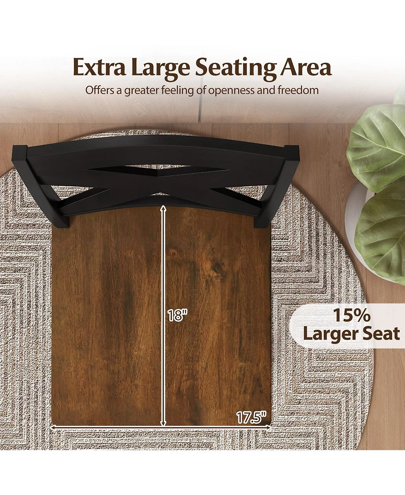 Gymax 29'' Swivel Barstools Set of 2 w/Backrest Large Seat Footrest for Kitchen