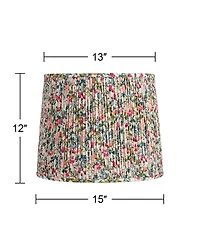 Springcrest Sally Slant Print Lamp Shade Replacement Meadow Pleated Floral Spider Harp Finial