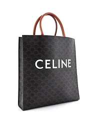 Pre-Owned Celine Vertical Cabas Tote Triomphe Coated Canvas