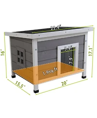 Zeus & Ruta Waterproof Cat House Outdoor Indoor Feral Kitty Shelter with Asphalt Roof for Small Pets