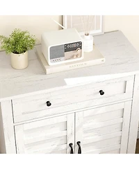 gaomon Farmhouse 3-Tier Storage Cabinet with 7-Level Adjustable Shelves