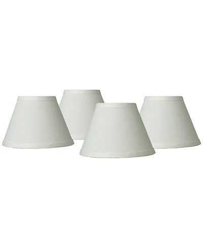 Springcrest Set of Empire Lamp Shades Taya Cream Small 3.5" Top x 7" Bottom x 5" High Candelabra Clip-On Fitting
