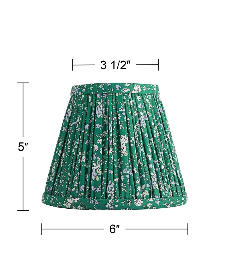 Springcrest 3 1/2" Top x 6" Bottom x 5" High x 5" Slant Print Lamp Shade Replacement Set of 6 Floral Clip On Candelabra