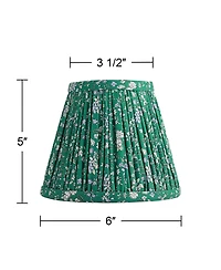 Springcrest 3 1/2" Top x 6" Bottom x 5" High x 5" Slant Print Lamp Shade Replacement Set of 6 Floral Clip On Candelabra