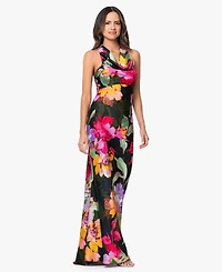 Xscape Women's Sleeveless Cowl Neck Gown