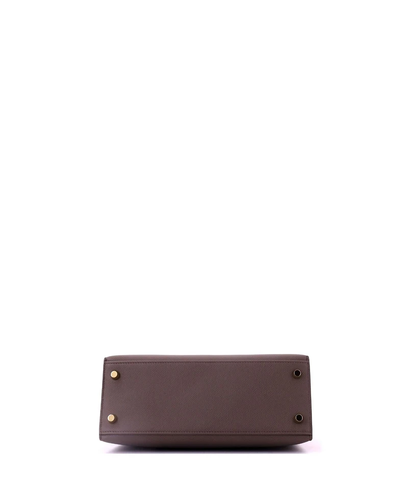 Pre-Owned HERMES Kelly 25 Handbag Grey Epsom with Gold Hardware