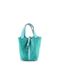 Pre-Owned HERMES Pm Picotin Lock Bag Doblis Suede and Swift