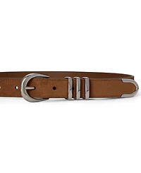 Lauren Ralph Women's Metal-Keeper Suede Skinny Belt