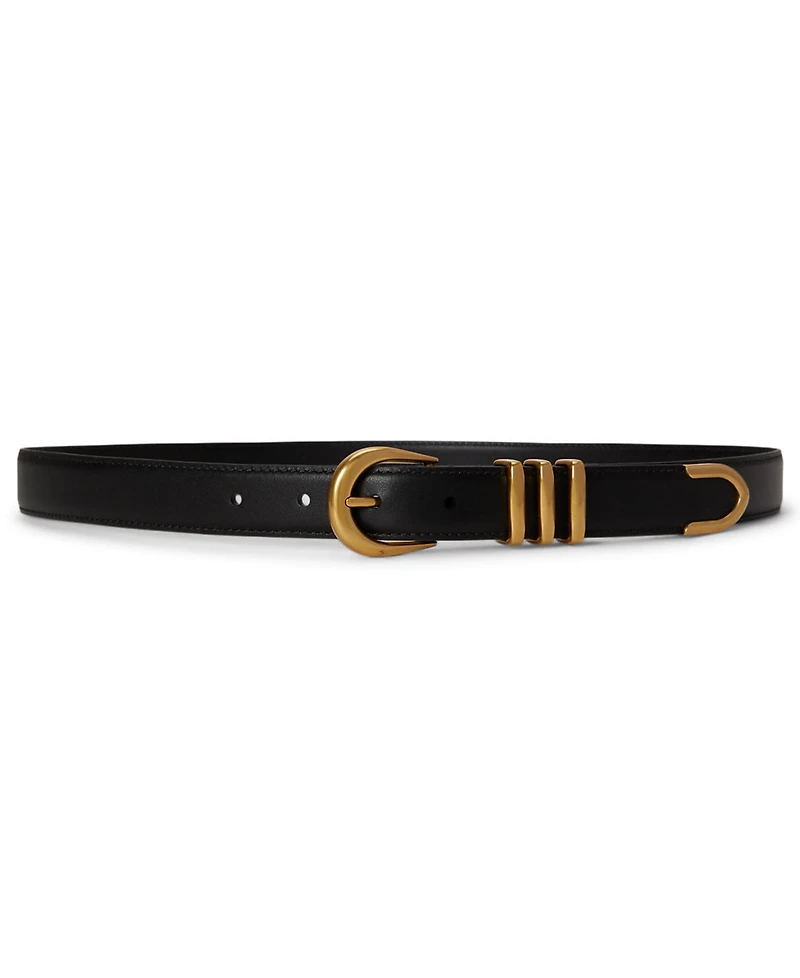 Lauren Ralph Metal Keeper Leather Belt