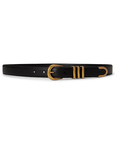 Lauren Ralph Metal Keeper Leather Belt