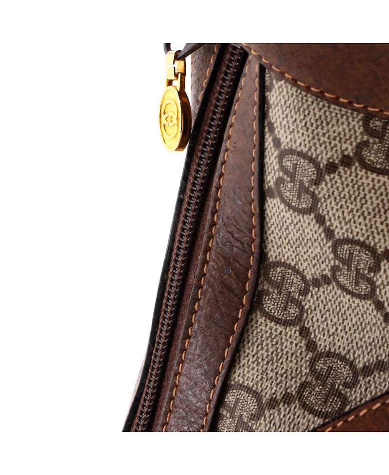 Pre-Owned Gucci Small Ophidia Half Moon Hobo Gg Coated Canvas