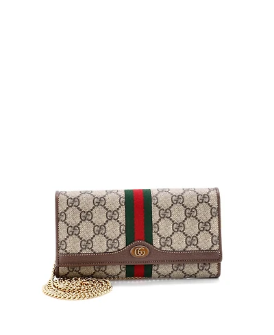Pre-Owned Gucci Ophidia Chain Wallet Gg Coated Canvas
