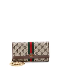 Pre-Owned Gucci Ophidia Chain Wallet Gg Coated Canvas