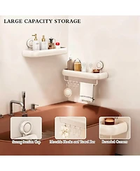 Yigii Shower Suction Cup Corner Shelves No Drilling Aluminum Bathroom Organizer