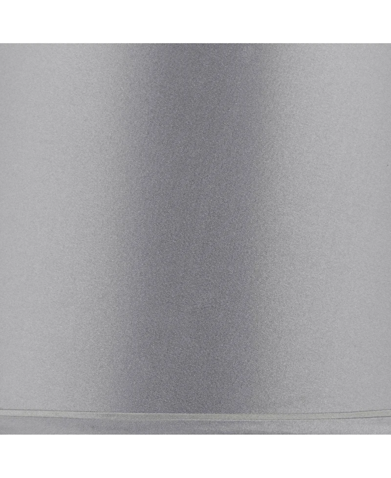 Springcrest Sydnee Satin Light Gray Medium Drum Lamp Shade 14" Top x 16" Bottom x 11" Slant x 11" High (Spider) Replacement with Harp and Finial