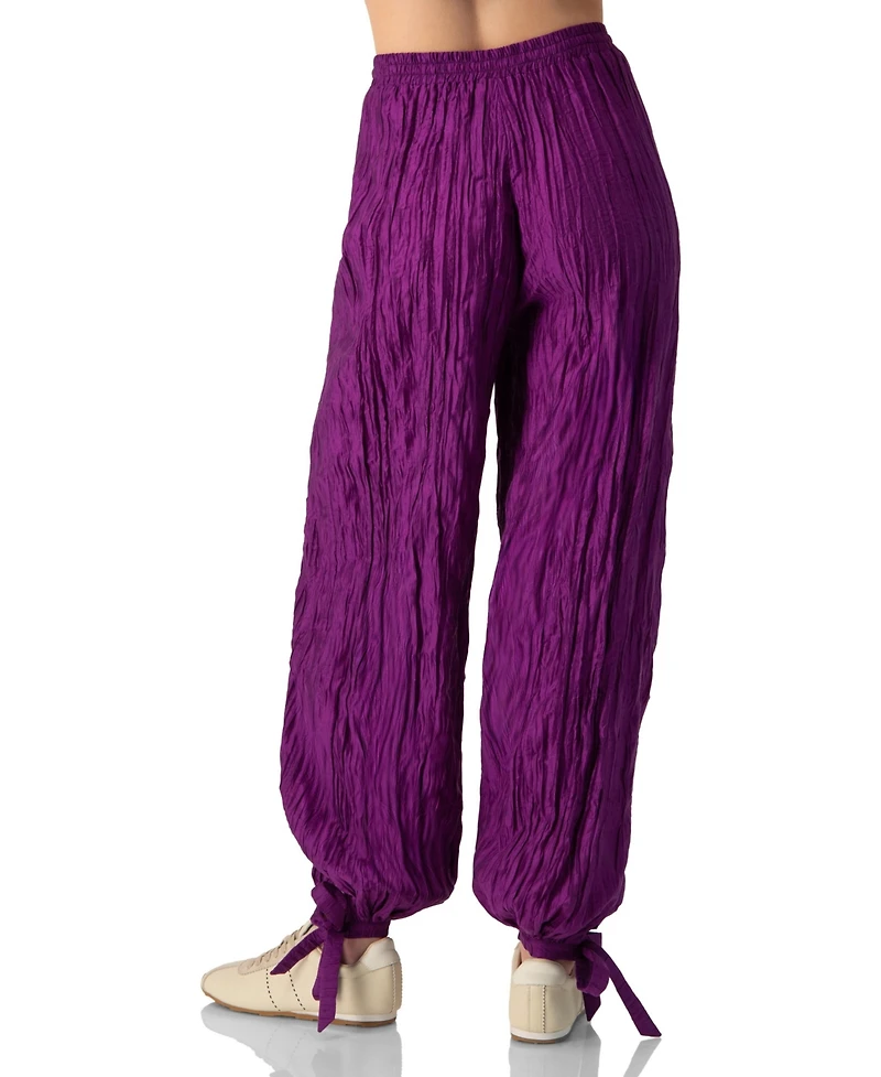 Ivonne Women's Pleated Pants with Ankle Ties