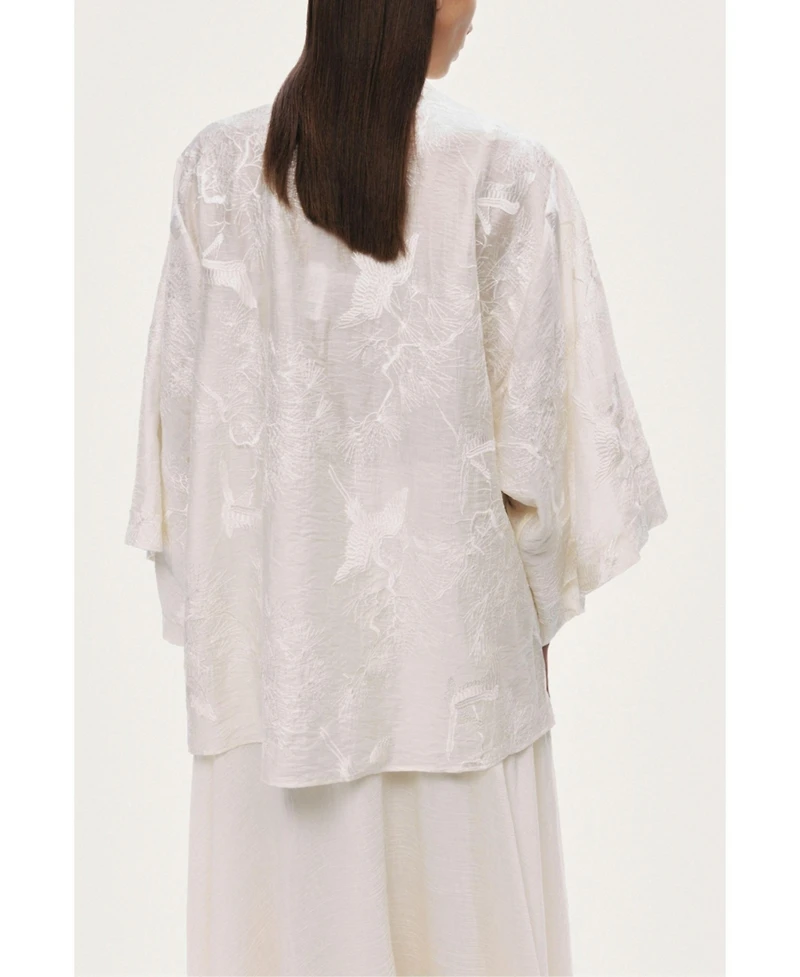 Nocturne Women's Textured Jacquard Kimono