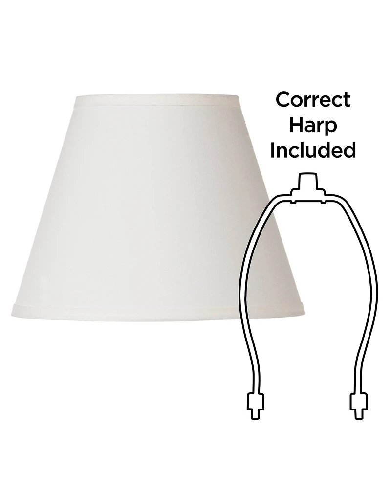 Springcrest Set of 2 Empire Lamp Shades Small 6" Top x 11" Bottom x 8.5 Slant Spider Replacement Harp and Finial Fitting