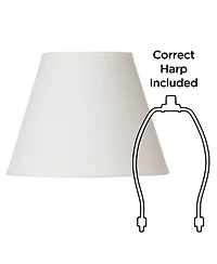 Springcrest Set of 2 Empire Lamp Shades Small 6" Top x 11" Bottom x 8.5 Slant Spider Replacement Harp and Finial Fitting