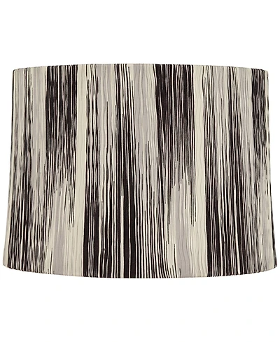 Springcrest Esbjerg 13" Top x 14" Bottom x 10" High x 10" Slant Print Lamp Shade Replacement Drum Monochrome Washer Harp Finial