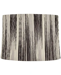 Springcrest Esbjerg 13" Top x 14" Bottom x 10" High x 10" Slant Print Lamp Shade Replacement Drum Monochrome Washer Harp Finial