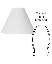 Springcrest Set of 2 Bell Lamp Shades White Medium 5" Top x 15" Bottom x 10.5" High Spider Replacement Harp Finial Fitting