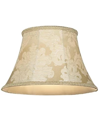 Springcrest Set of 2 Bell Print Lamp Brocade Large 10" Top x 17" Bottom x 11" High Spider Harp and Finial Fitting