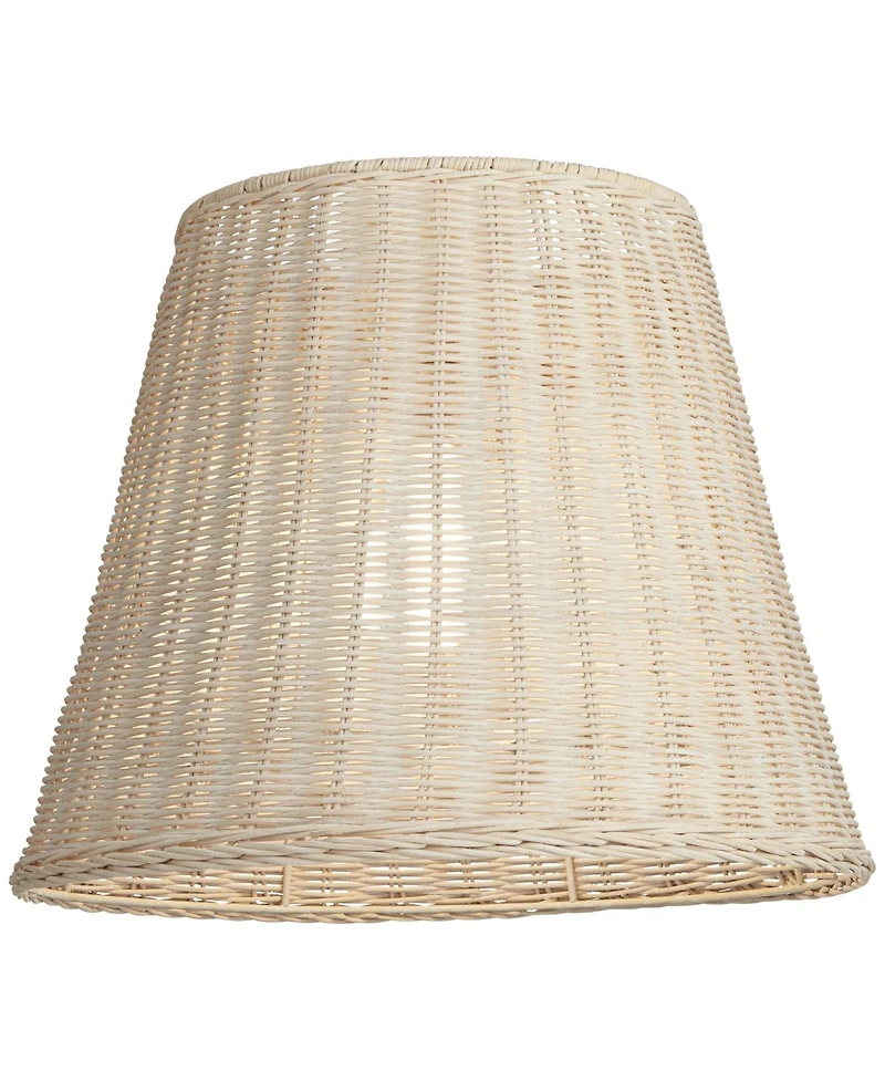 Springcrest 10" Top x 16" Bottom x 13 1/4" High x 13 1/4" Slant Lamp Shade Replacement Medium Rattan Spider Harp Finial