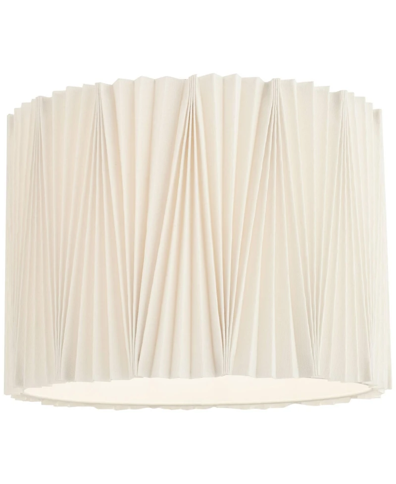 Springcrest 15" Top x 15" Bottom x 11" High x 11" Slant Lamp Shade Replacement Brussels Linen Diamond Pleats Spider Harp Finial