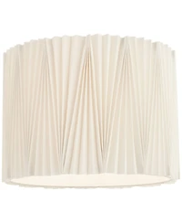 Springcrest 15" Top x 15" Bottom x 11" High x 11" Slant Lamp Shade Replacement Brussels Linen Diamond Pleats Spider Harp Finial