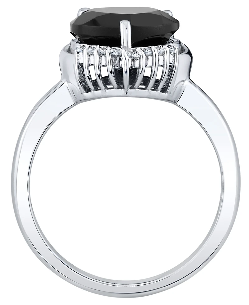 Macy's Onyx (2-3/4 ct. t.w.) and Diamond Accent Ring in Sterling Silver