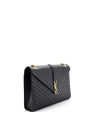 Pre-Owned Saint Laurent Large Classic Monogram Envelope Satchel Matelasse Chevron Leather
