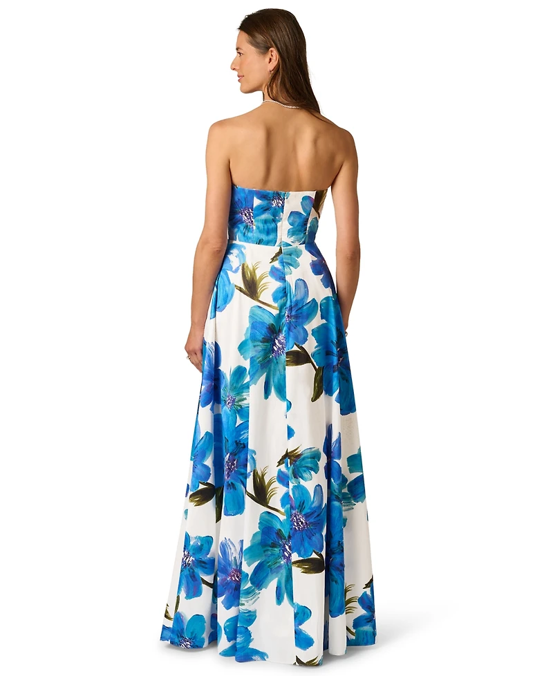 Adrianna Papell Women's Square Neck Strapless Floral Dress