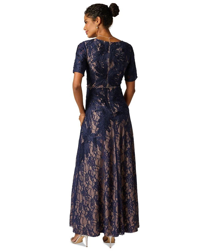 Adrianna Papell Women's V-Neck Lace Dress