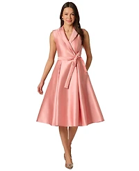 Adrianna Papell Women's V-Neck Mikado Ankle Dress