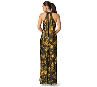 Adrianna Women's Halter Satin Long Dress
