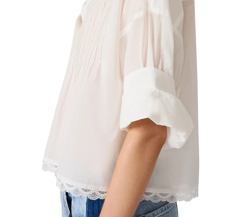 Steve Madden Women's Delphi Collared Neck Top