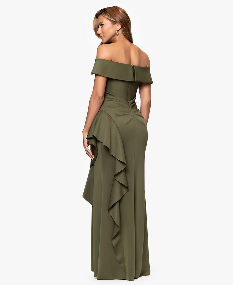 Xscape Petite Off The Shoulder Sleeveless Dress