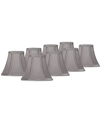 Springcrest Set of 8 Bell Chip Chandelier Lamp Shades Pewter Candelabra Clip-On Fitting