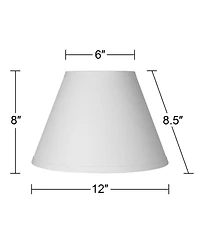 Springcrest Set of 2 Empire Lamp Shades Small 6" Top x 12" Bottom x 8" High x 8.5" Slant Clip-On Harp Finial Fitting