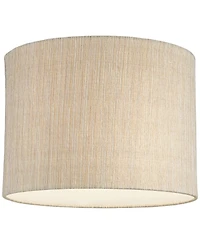 Springcrest Set of 2 Drum Lamp Shades Gold Silver Weave Medium Spider with Harp and Finial Fitting